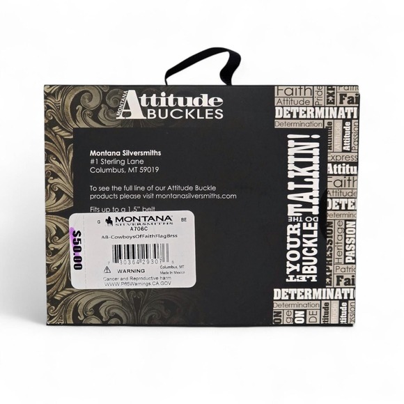 Montana Silversmiths Cowboys‎ Of Faith Heritage Flag Buckle Retail $50 - NEW - Picture 3 of 7